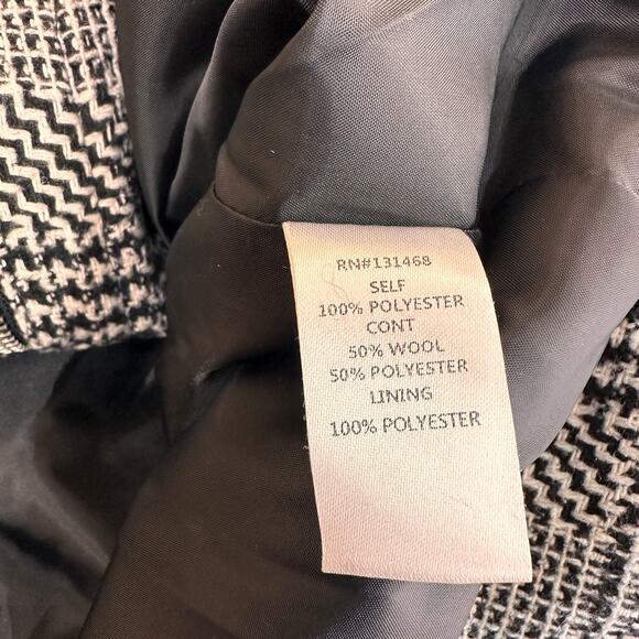 Fate Black & White Houndstooth Zip Up Hooded Jacket Size One Size - Picture 9 of 10